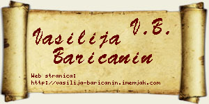Vasilija Baričanin vizit kartica